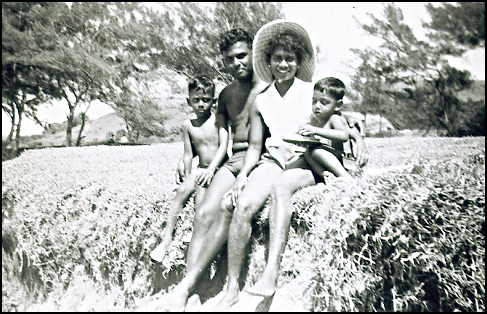 With parents, Nora and Ganese Govender and his brother, Deena - Umzinto