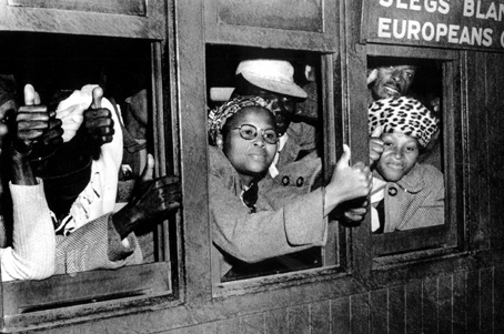 Members of the South African Defiance Campaign arrive in Cape Town