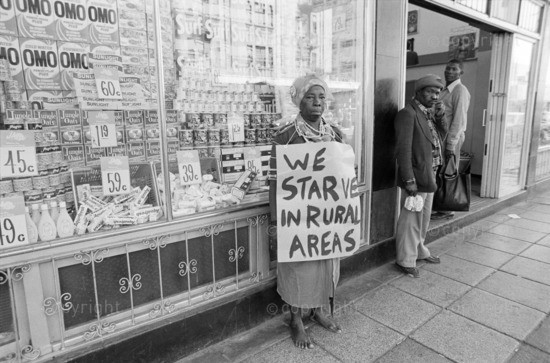 A woman highlighting poverty in rural areas.