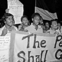 Student march after a night vigil